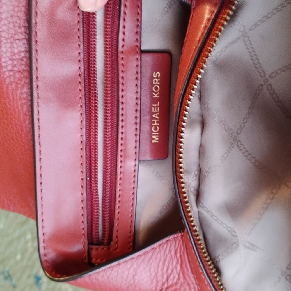 Michael Kors Red Leather Backpack - Picture 6 of 13